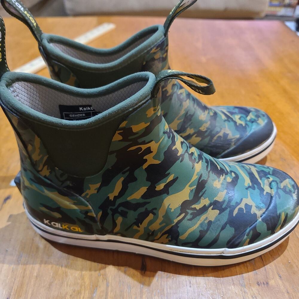 Kalkal Men's Deck Boots Anti-Slip Saltwater Fishing Rain Size 7